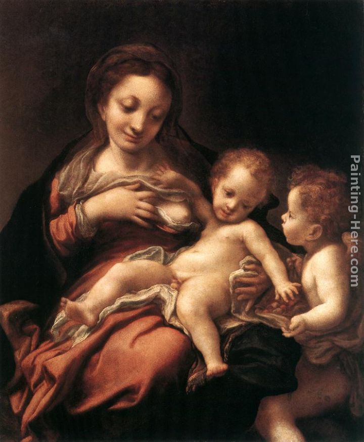 Virgin and Child with an Angel (Madonna del Latte) painting - Correggio Virgin and Child with an Angel (Madonna del Latte) art painting
